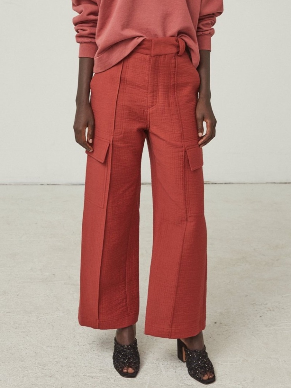 Rachel Comey Rust-Red Cargo Pants